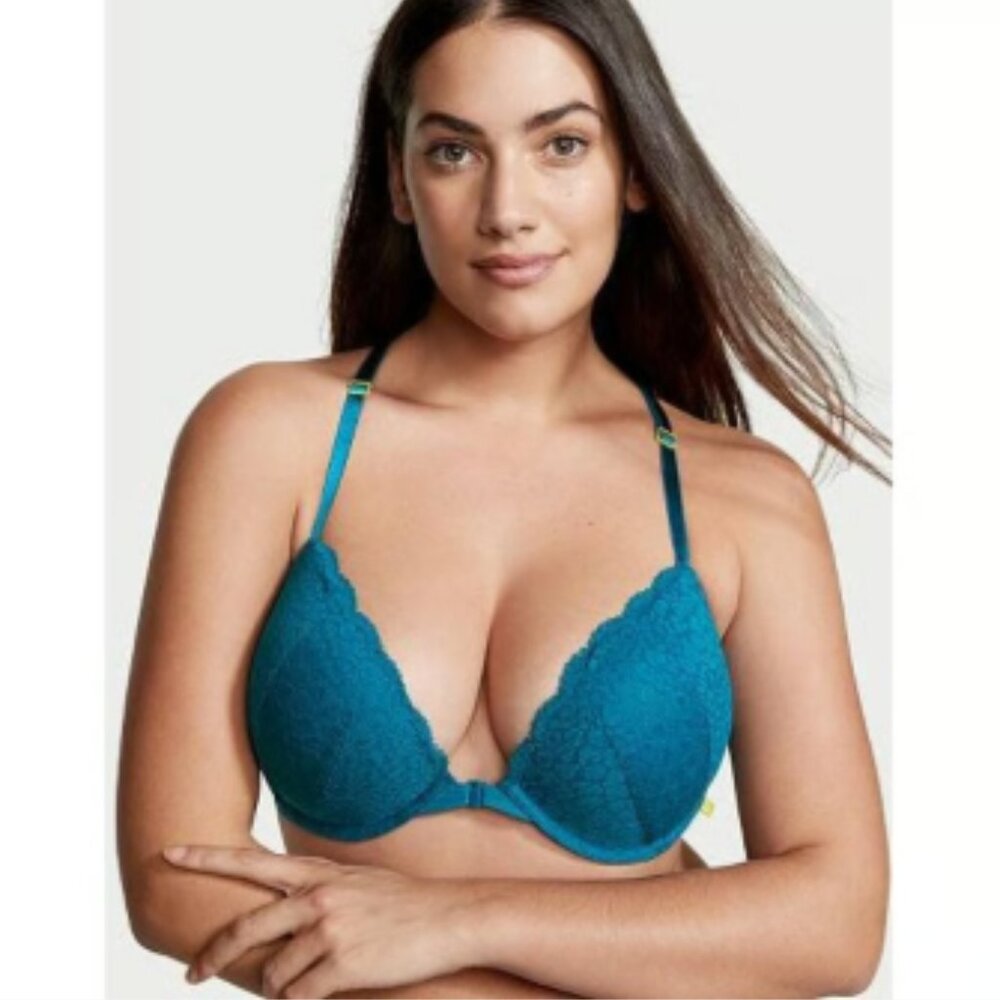 *NEW* Victoria's Secret Blue Sapphire Sexy Tee Push-Up‎ Racerback Bra 34DD NWT